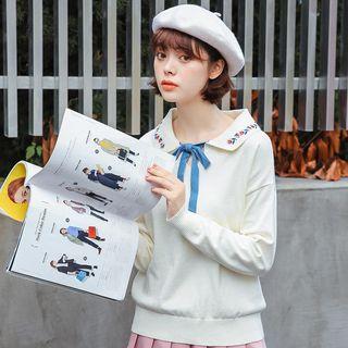 Embroidered Collar Sweater