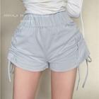 Long-sleeve Hooded T-shirt / Drawstring Shorts