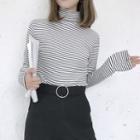 Striped Turtleneck T-shirt