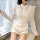 Puff-sleeve Blouse / Wide-leg Playsuit