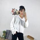 Plunge-neck Slit-side Top