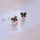 Bow Earring 1 Piece - 925 Silver - Rose Gold - One Size