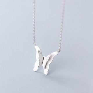 925 Sterling Silver Butterfly Pendant Necklace S925 Silver - Set - One Size