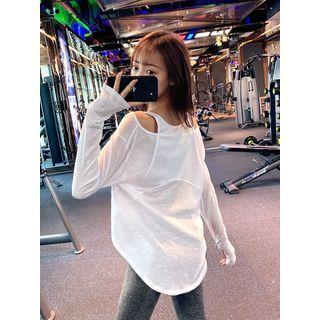 Long-sleeve Cold-shoulder Quick Dry T-shirt