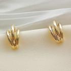 Layered Hoop Stud Earring 1 Pair - Gold - One Size