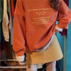 Lettering Sweatshirt / A-line Skirt