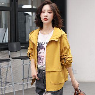 Embroidered Hooded Cargo Jacket