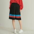 Colour Block Pleated Skirt