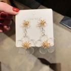 Acrylic Flower Dangle Earring 1 Pair - Gold - One Size