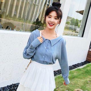 Peter Pan Collar Long Sleeve Blouse