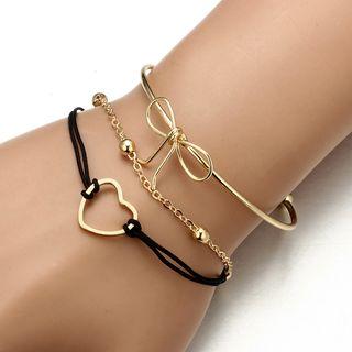 Set: Alloy Bracelet (assorted Designs) Gold - One Size