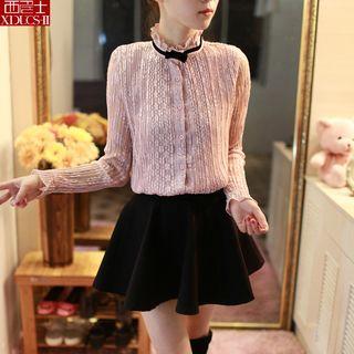 Frilled Collar Lace Blouse