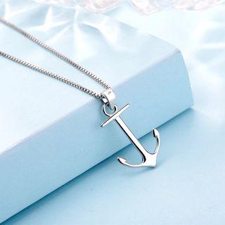 925 Sterling Silver Anchor Pendant Necklace Without Necklace - Pendant - One Size