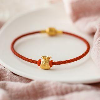 Money Bag Stainless Steel Red String Bracelet