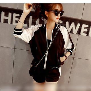 Set: Two Tone Zip Jacket + Two Tone Shorts