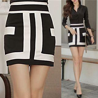 Two Tone Pencil Skirt