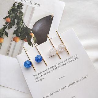 Glass Ball Bar Earring
