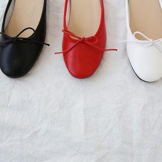 Beribboned Backless Flats