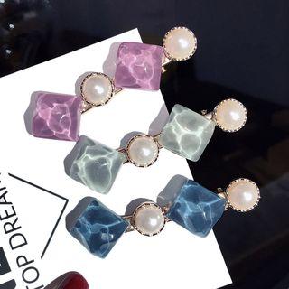 Faux Pearl Acrylic Square Hair Clip