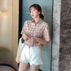 Plaid Short-sleeved Shirt