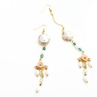 Non-matching Faux Pearl Dangle Earring As Shown In Figure - One Size