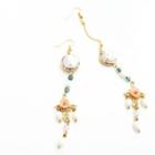 Non-matching Faux Pearl Dangle Earring As Shown In Figure - One Size