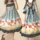 Printed Short-sleeve A-line Lolita Dress