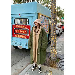 Long Parka & Fleece Liner Set Khaki - One Size