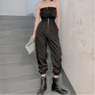 Harem Cargo Tube Jumpsuit