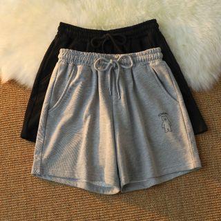 High-waist Printed Wide-leg Shorts