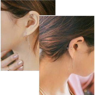 Set Of 3 : Cross Earring + Threader Earrings