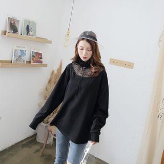 Mock-neck Oversized Sweatshirt Black - One Size