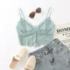 Plain Lace Cropped Camisole Top