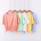 Frog Embroidered Short-sleeve T-shirt