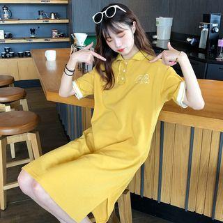 Short-sleeve Print Polo Dress
