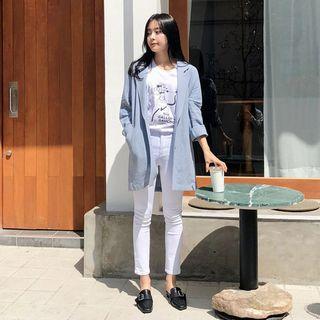 Notched-lapel Two-button Linen Jacket