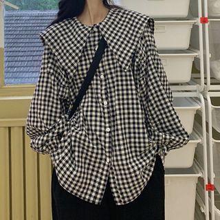 Plaid Blouse / Crop Harem Pants