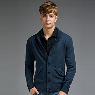 Shawl Collar Buttoned Jacket