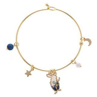 Alloy Rabbit Moon & Star Bangle