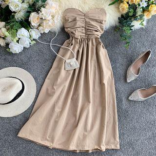 Strapless Smock-back A-line Dress