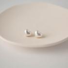 Heart 925 Sterling Silver Ear Stud 1 Pair - White - One Size