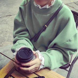 Frill Trim Mock Two-piece Sweatshirt