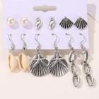 Set Of 6: Earring (various Designs) 01 - 7568 - Set - Silver - One Size