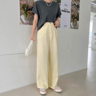 Wide-leg Pastel Pants