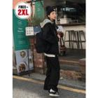 Couple Hooded Raglan-sleeve Bumper Jacket