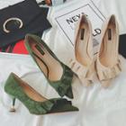 Ruffled Pointed Pumps