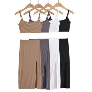 Set: Camisole Top + Plain Skirt