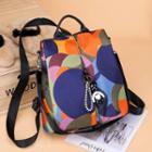 Patterned Nylon Bear Chain Backpack Multicolor - One Size
