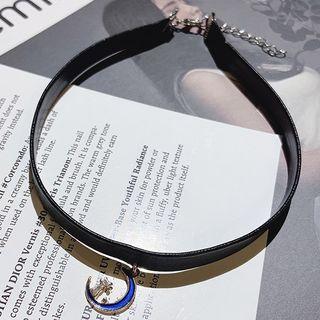 Glaze Moon Pendant Choker 1# - As Shown In Figure - One Size