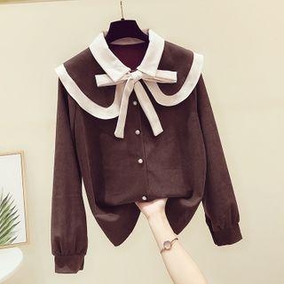 Ribbon Corduroy Shirt